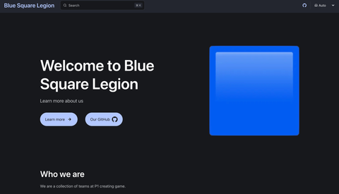 Blue Square Legion Website homepage